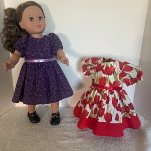 Purple Scroll  or Red Tulip Doll Dress - Choose one via messages