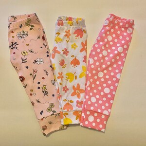 Flowers and Polka Dot Legging  Choose one via messages. Floral on pink,  Floral on white, Pink polka dots