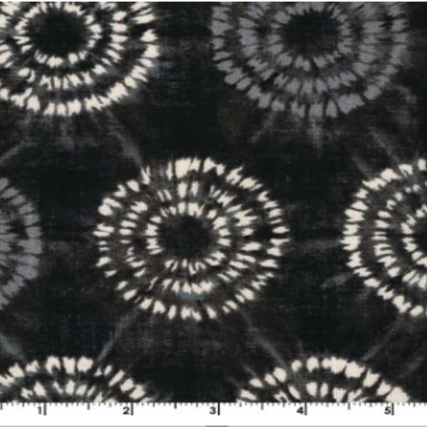 Ai-Nikki by Kokka Fabrics - Japanese Canvas texture fabric - White Circles on Black background - sold by the quarter yard