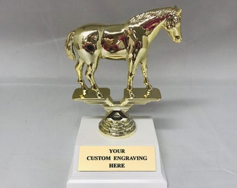 Kentucky Derby Race Horse Trophy Free Custom Engraving Gold - Etsy