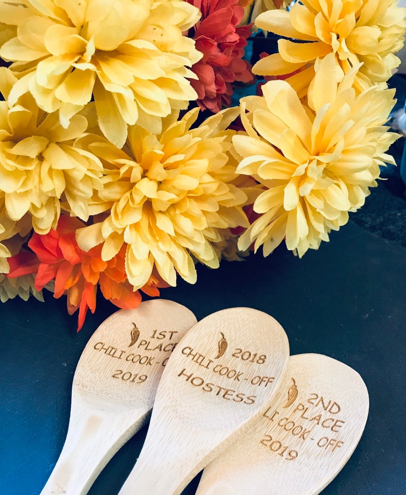 chili cook off engraved spoon