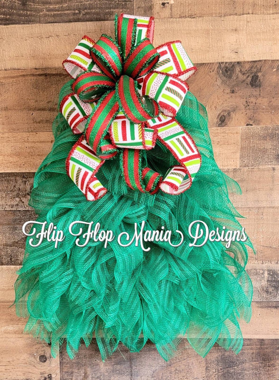 Christmas Tree Wreath Tree Wreath Door Hanger Christmas Tree Etsy