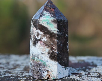 Opal Ocean Jasper Crystal Tower ~ Black Opal ~ 67 gram weight ~ 2.45”x1.27”x1.02” ~