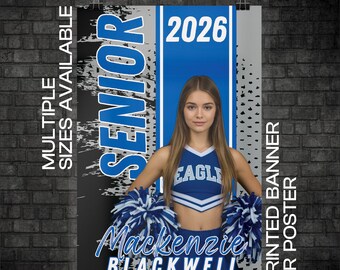 Custom Printed Vinyl Sports Banner, Highschool Cheer Poster, Senior Cheer Banner (BAN-CHEER1005)