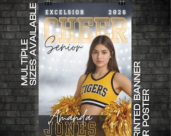Custom Printed Vinyl Sports Banner, Highschool Cheer Poster, Senior Cheer Banner (BAN-CHEER1007)
