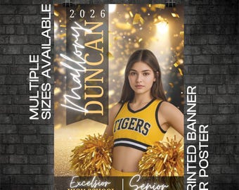 Custom Printed Vinyl Sports Banner, Highschool Cheer Poster, Senior Cheer Banner (BAN-CHEER1006)