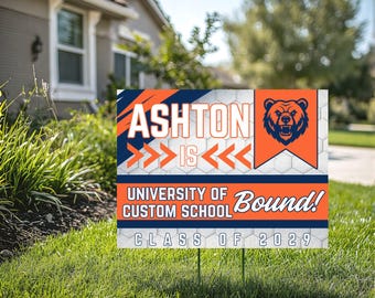 Custom Graduation Yard Sign, Senior Yard Sign 2029, College Bound Sign, Personalized Graduation Sign, High School Senior Decor (YS1001)