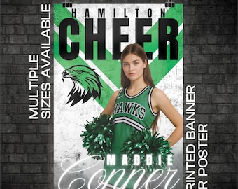 Custom Printed Vinyl Sports Banner, Highschool Cheer Poster, Senior Cheer Banner (BAN-CHEER1004)