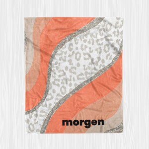 Leopard Retro Custom Name Blanket, Custom Baby Blanket, Custom Name throw blanket (BLANKET1019)