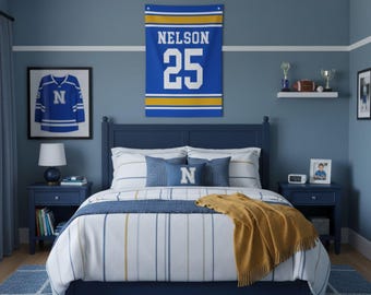 Custom Printed Jersey Player Flag, Custom Player Flag, Sports Room Decor (FLAG1001)
