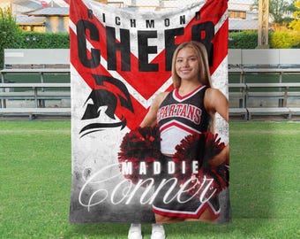 Diamond Cheer Blanket, Custom Cheer Blanket, Personalizes Cheer Gift, Custom Sports Blanket (CHEER1018)