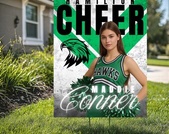 Custom Graduation Yard Sign, Senior Yard Sign 2029, Cheer yard Sign, Personalized Cheer Sign, High School Senior Decor (YS-CHEER-1004)