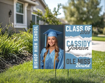 Custom Graduation Yard Sign, Senior Yard Sign 2029, College Bound Sign, Personalized Graduation Sign, High School Senior Decor (YS1009)