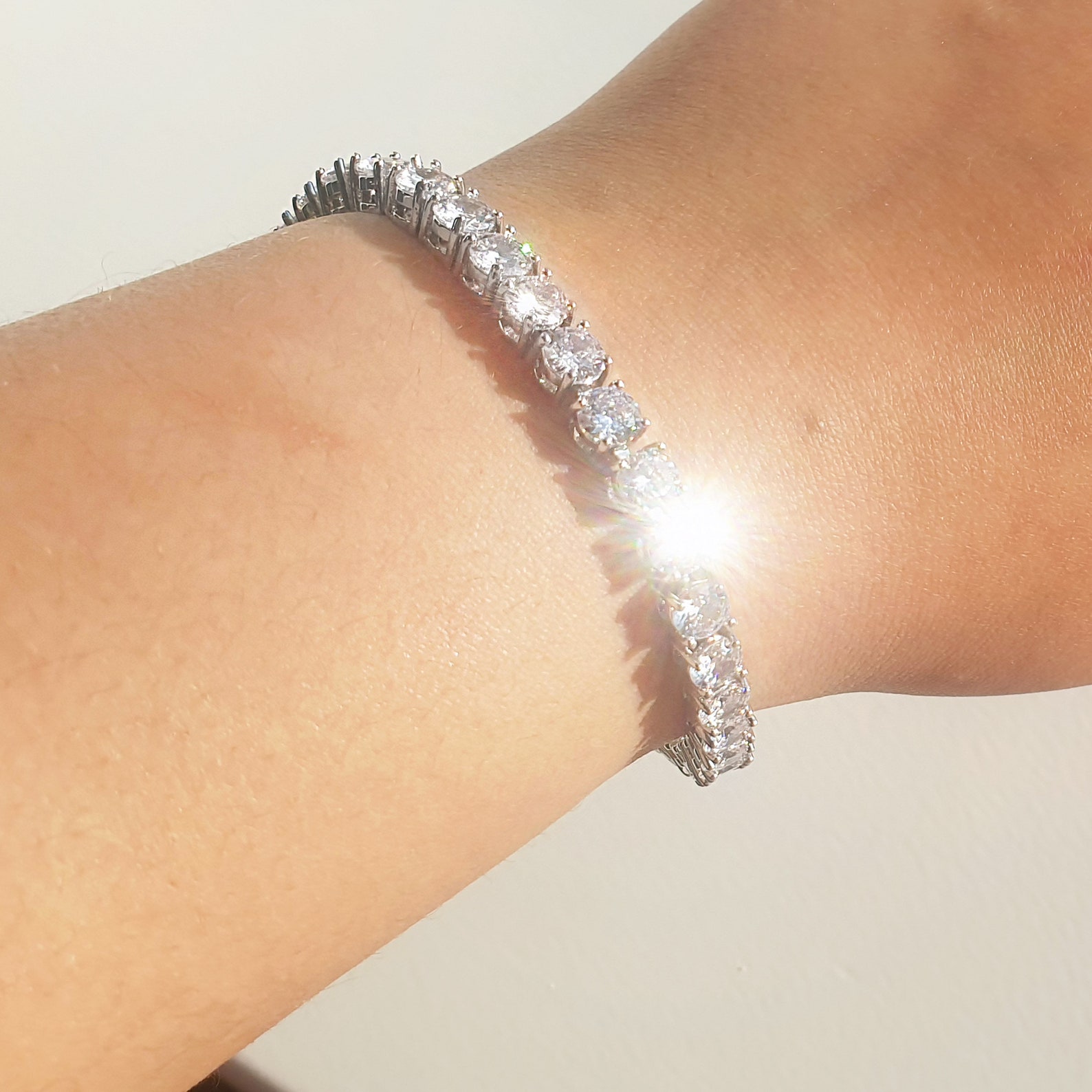 Sterling Silver Diamond Tennis Bracelet Diamond Bracelet Christmas Gift