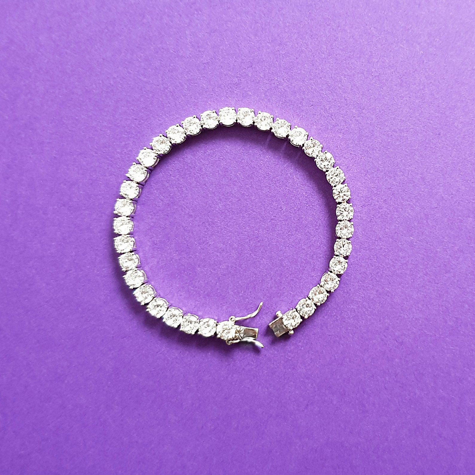 Sterling Silver Diamond Tennis Bracelet Diamond Bracelet Christmas Gift