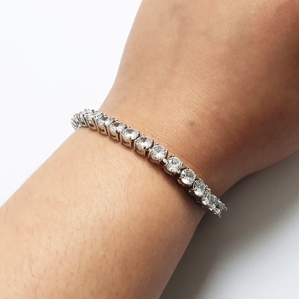 Sterling Silver Diamond Tennis Bracelet Diamond Bracelet Christmas Gift