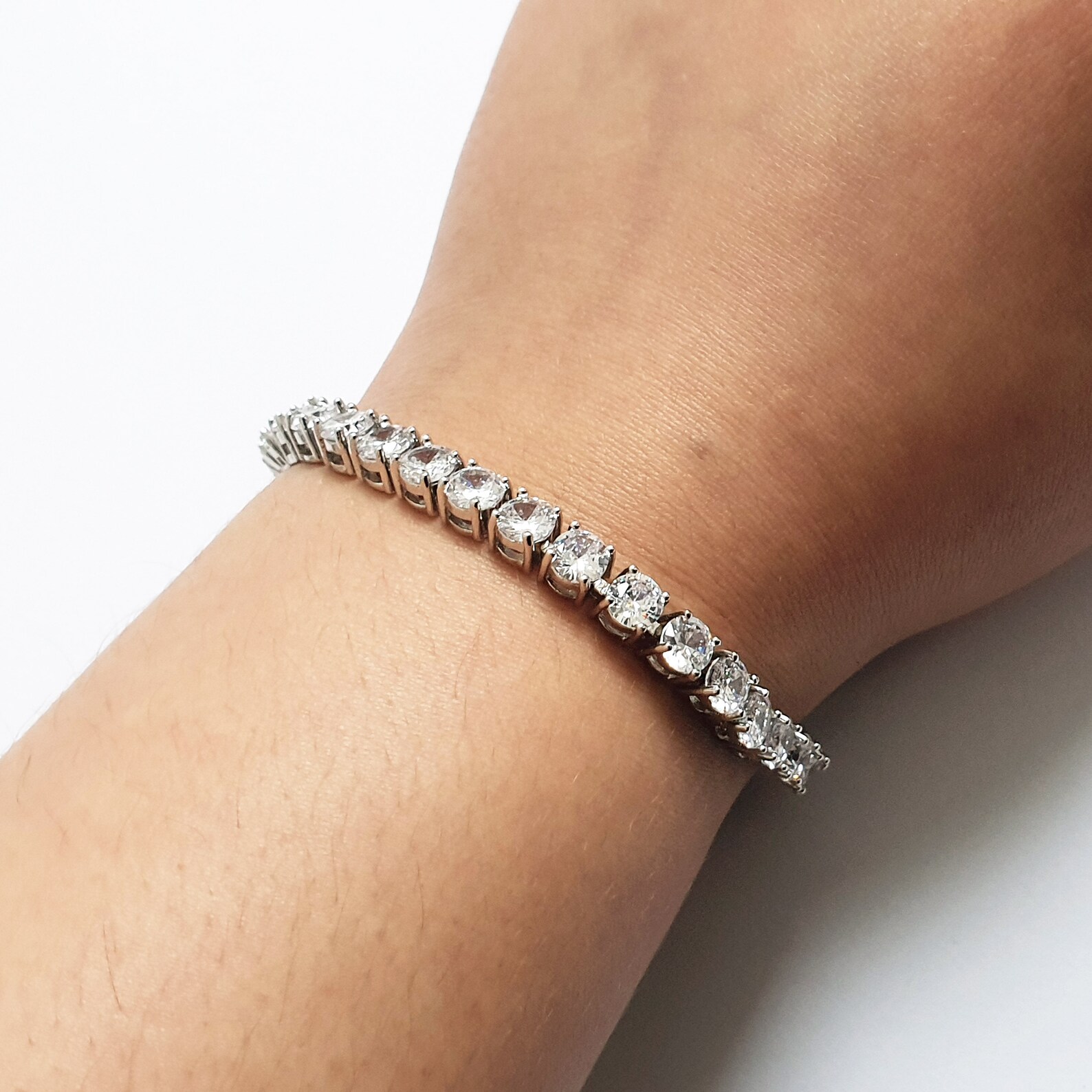Sterling Silver Diamond Tennis Bracelet Diamond Bracelet Christmas Gift Anniversary