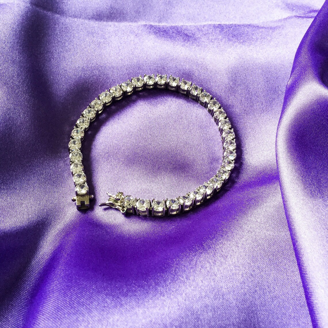 Sterling Silver Diamond Tennis Bracelet Diamond Bracelet Christmas Gift