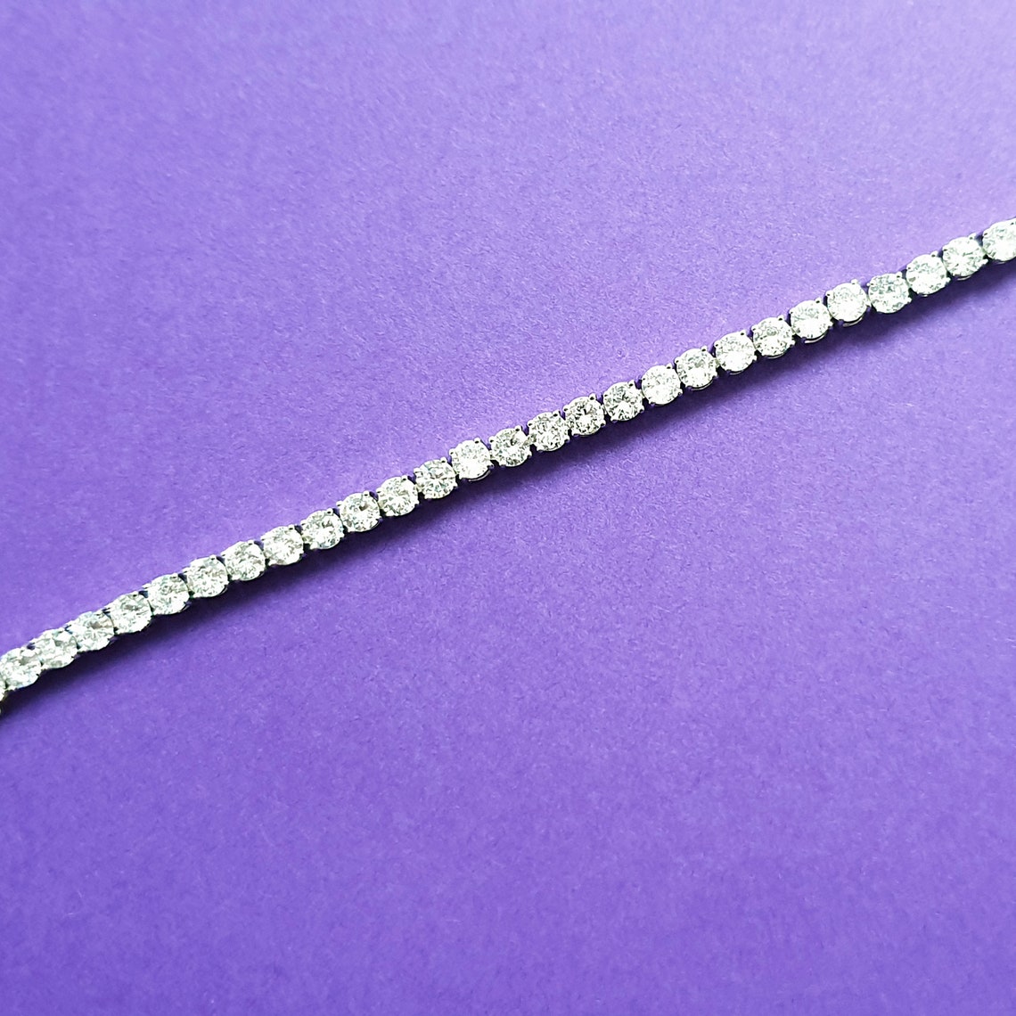 Sterling Silver Diamond Tennis Bracelet Diamond Bracelet Christmas Gift