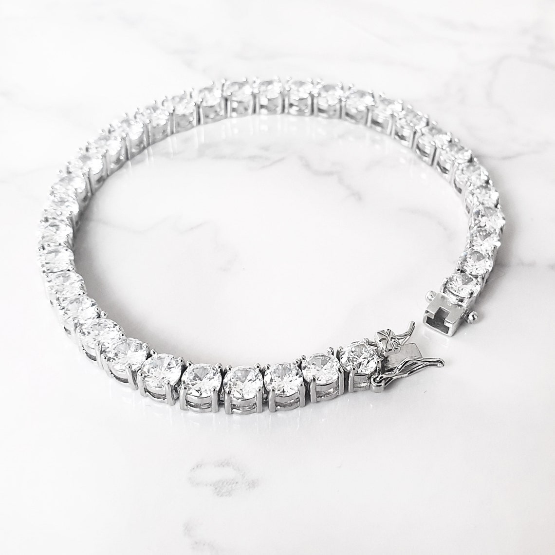 Sterling Silver Diamond Tennis Bracelet Diamond Bracelet Christmas Gift