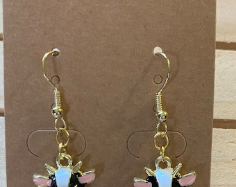 Dairy Cow Head Earrings: Fun Farm Animal Jewelry