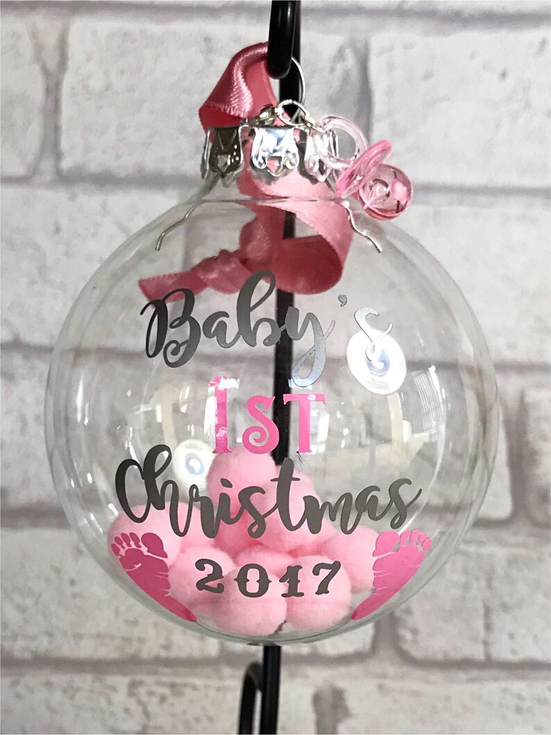 baby girl first christmas bauble