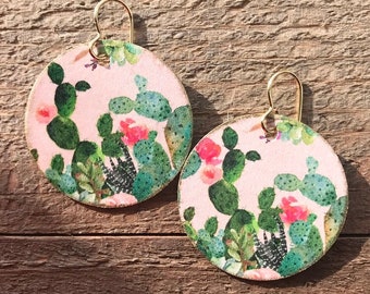 cactus dangle earrings