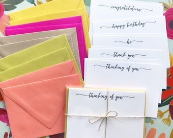 10ct stationery / note card set:  variety pack or single greeting