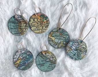 map earrings