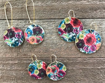 bold floral earrings