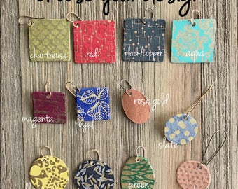colorful metallic earrings