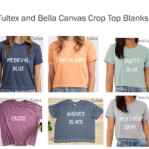 Bella Canvas Blank Crop Top, Tultex Blank Crop Top, Iron-on ready, blank shirt, DIY