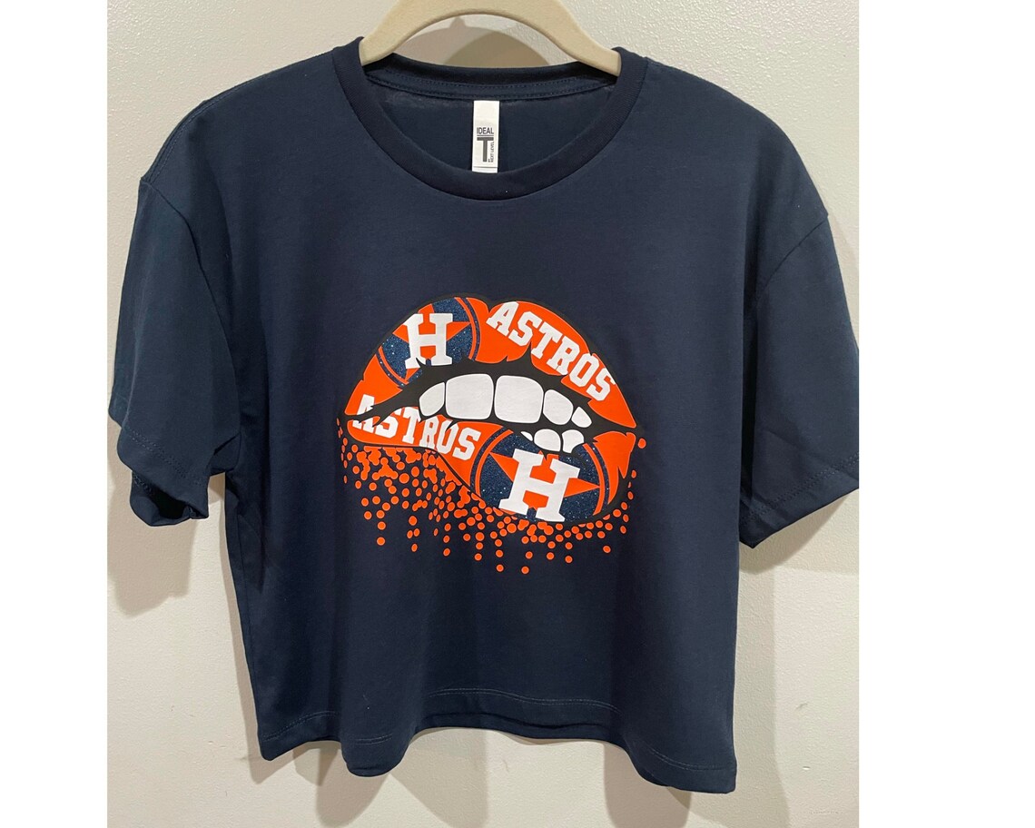 Crop Top Houston Astros Lip Drip / Camisas de mujer / Astros / Etsy