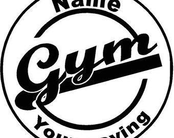 Customized Gym vinyl wall or mirror decal- your name, your quote fitness, exercise