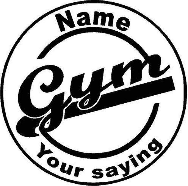 Customized Gym vinyl wall or mirror decal your name your
