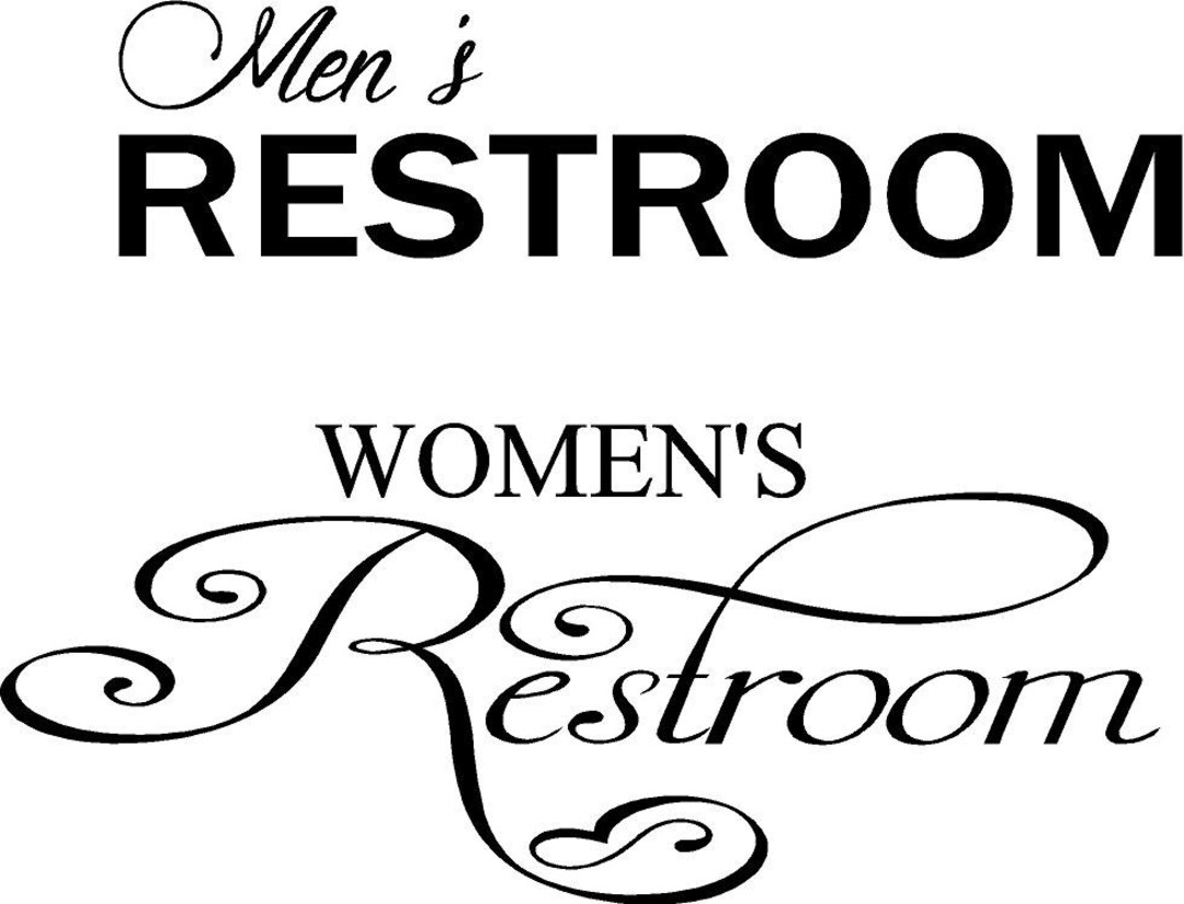 Men's Restroom & Women's Restroom Vinyl Door Decals for Stores