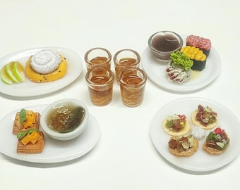 Dollhouse Miniature Appetizer Plates Set