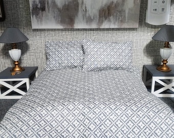 Dollhouse 1/6 Scale Grey Bedding Set