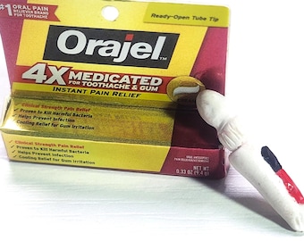Dollhouse Miniature MB Orajel Box With Handmade Tube Of Orajel