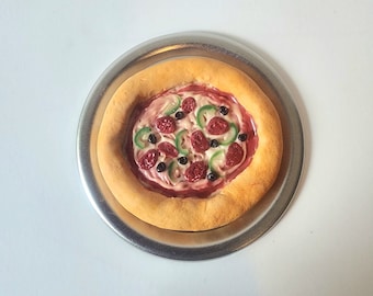Dollhouse Miniature handmade extra large supreme pizza