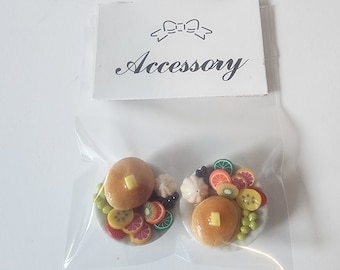 Dollhouse Miniature pancake breakfast set