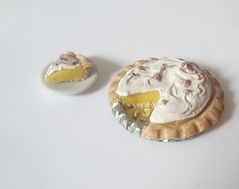 Dollhouse Miniature Lemon Meringue Pie