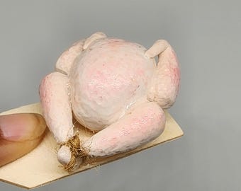Miniature Dollhouse Raw Thanksgiving Turkey
