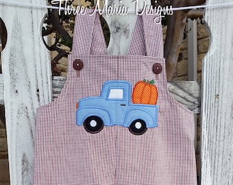 Boys Blue Truck Fall Overall