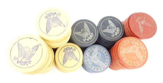 Authentic! 140 Clay Eagle Poker Chips