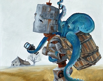 WANDERER BOT robot painting print