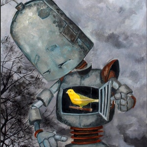 CANARY BOT robot painting print