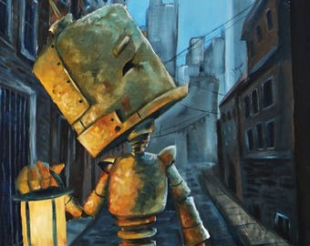 Alley Bot robot painting print