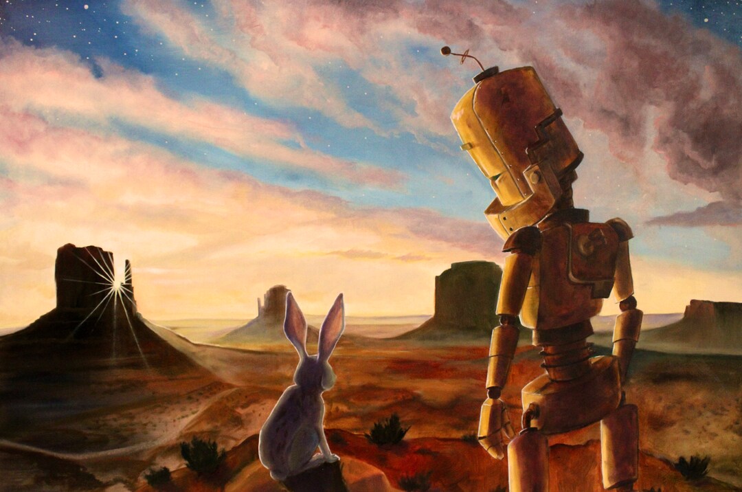 JACK RABBIT BOT Robot Painting - Etsy