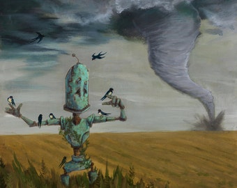 Tornado Bot robot painting print